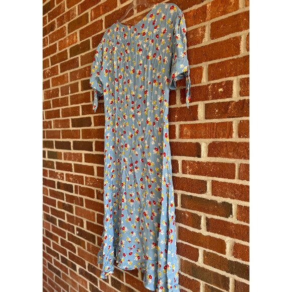 Faithfull the Brand Blue Floral Midi Dress – Women’s M / US 6 - Picture 5 of 9